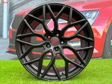 4 x 17 Inch 5x100 Vossen Style Black Half Matt Wheels: Fits For Volkswagen Audi
