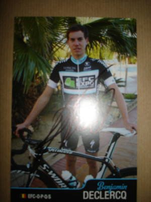 Signatur/Autogramm Benjamin DECLERCQ EFC-OMEGA-PHARMA-QUICK STEP 2014 Radsport
