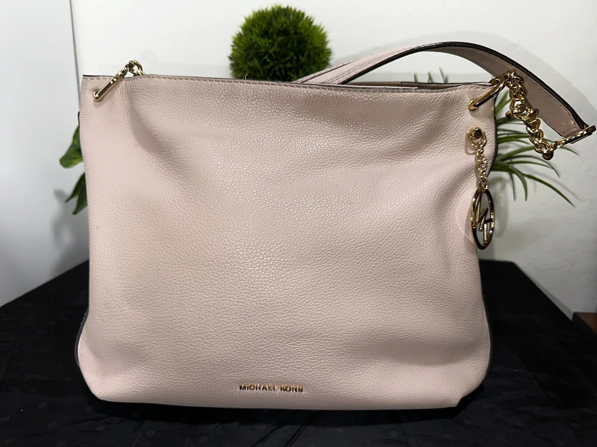 Michael Kors Lillie Lg Hobo Leather Bag Soft Pink