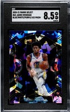 James Wiseman 2020-21 Select #61 RC Rookie Blue White Purple Ice Prizm SGC 8.5 