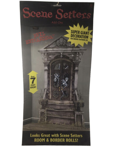 Evil Entranceway Mansion Mausoleum Wall Halloween Gothic HUGE 7’ Scene Setters