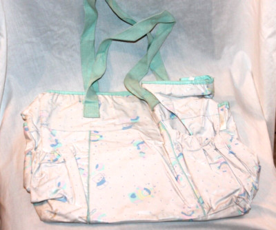 NEW  VINTAGE CUTIE PIE  GREEN DIAPER BAG WITH CHANING PAD  12'' X 17''