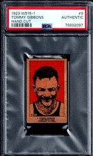 RARE 1923 W515-1 W515 #9 Tommy GIBBONS HOF- PSA A Hand Cut Strip - VG/EX