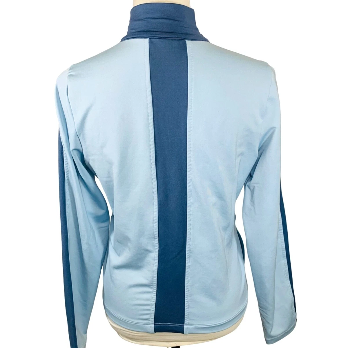 Danskin Womens Tape Stripes Track Jacket Size S Blue Retro Activewear Casual