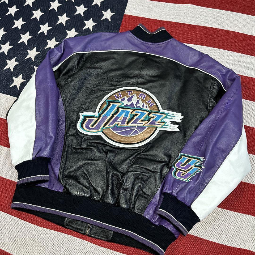 Super Rare 90S Nba Utah Jazz Leather Jacket Fully Super Rare 90S Nba Utah Jazz Leather Jacket Fully