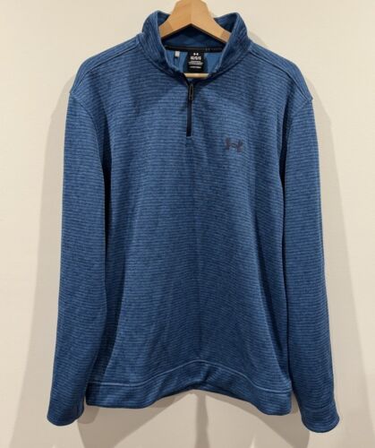 Under Armour Golf - Quarter Zip Blue Pullover - Large - New With Tags - Picture 1 of 6