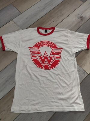 Weezer Red Seal Logo Vintage Ringer Style Tour Band T-Shirt -Men's