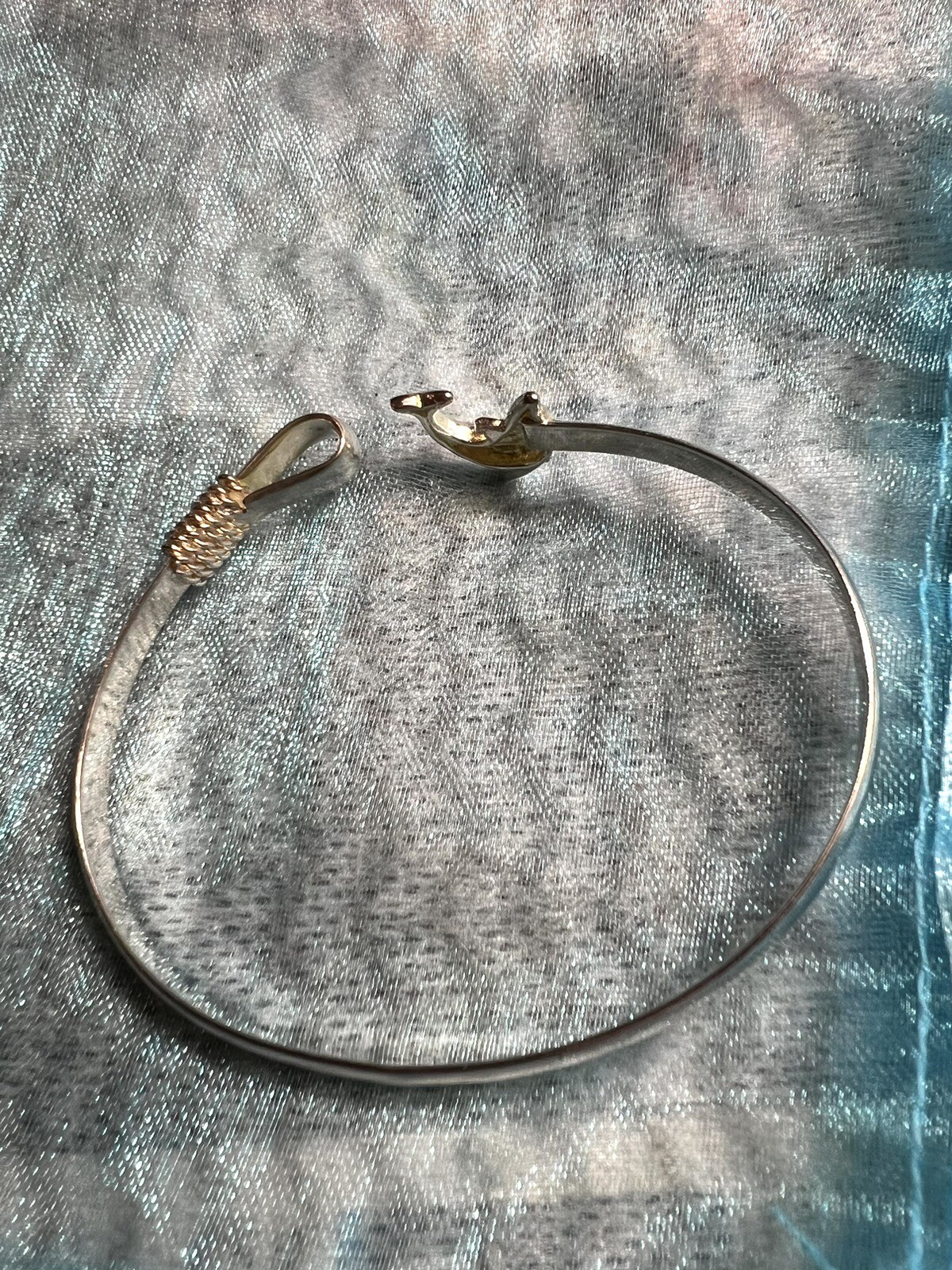 925 solid Sterling silver Dolphin Design Bangle 6… - image 16