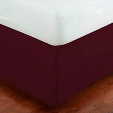 Full Size Luxury Tailored Bed Skirt 14" Drop Pleated Styling Dust Ruffled Sol...