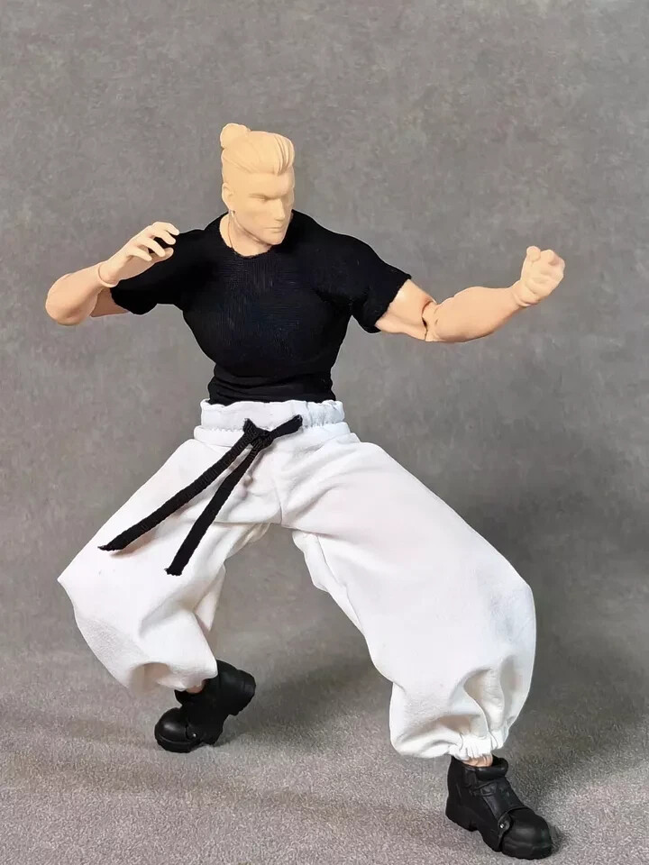 ONLY CLOTHES) 1/12th Gojo Satoru Black Top+ Pants for 6'' Male