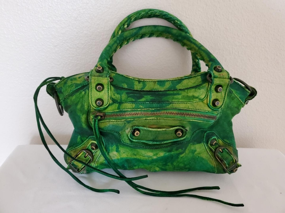 Balenciaga tiedyed graffiti mini city bag blue green yellow Balenciaga tiedyed graffiti mini city bag blue green yellow