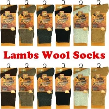 6-12 Pairs Mens Merino lamb wool socks Winter Heavy Duty Thermal Warm Socks