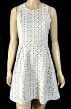 NWT Blush Noir Sporty White Cut Out Sleeveless Full Skirt Short Dress M