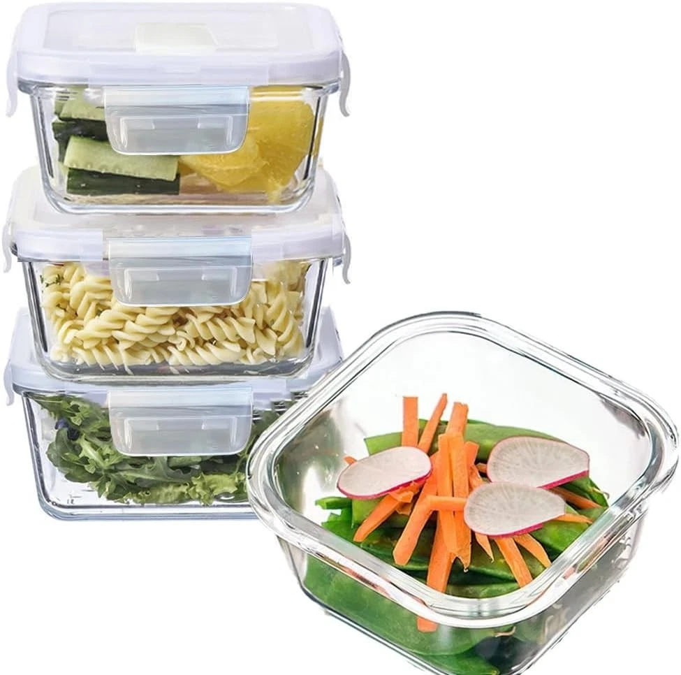 2 Cup Square Glass Food Storage Containers Small Square Storage Containers