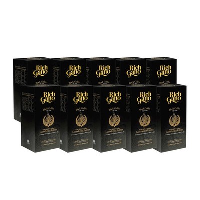 10 boxes Rich Gano Gold Black Gourmet Premium Coffee Reishi ganoderma Mushroom