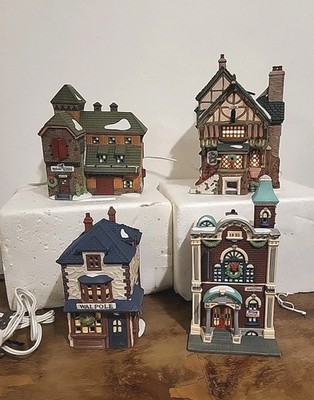 Set/4 Dept 56 Charles Dickens CHRISTMAS Village Bldgs RETIRED 1988-1993