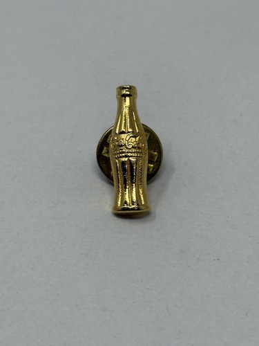 VINTAGE Gold Tone COCA-COLA BOTTLE SHAPED LAPEL PIN