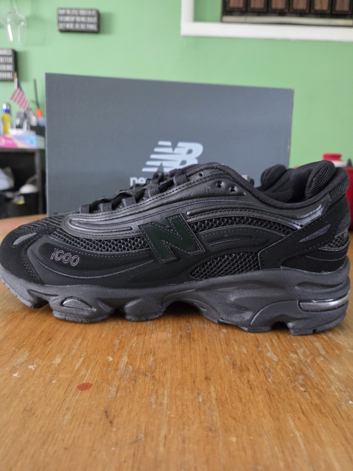 Size 10.5 - New Balance 1000 Triple Black (NIB) thumbnail 2