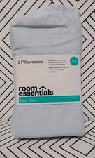 Room Essentials Easy Care King Size 2 Pillowcases Light Blue AS SHOWN