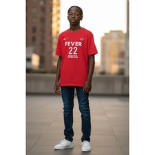 127 Nike Indiana Fever Caitlin Clark 22 Rebel Edition Red T-Shirt Youth XL 18/20