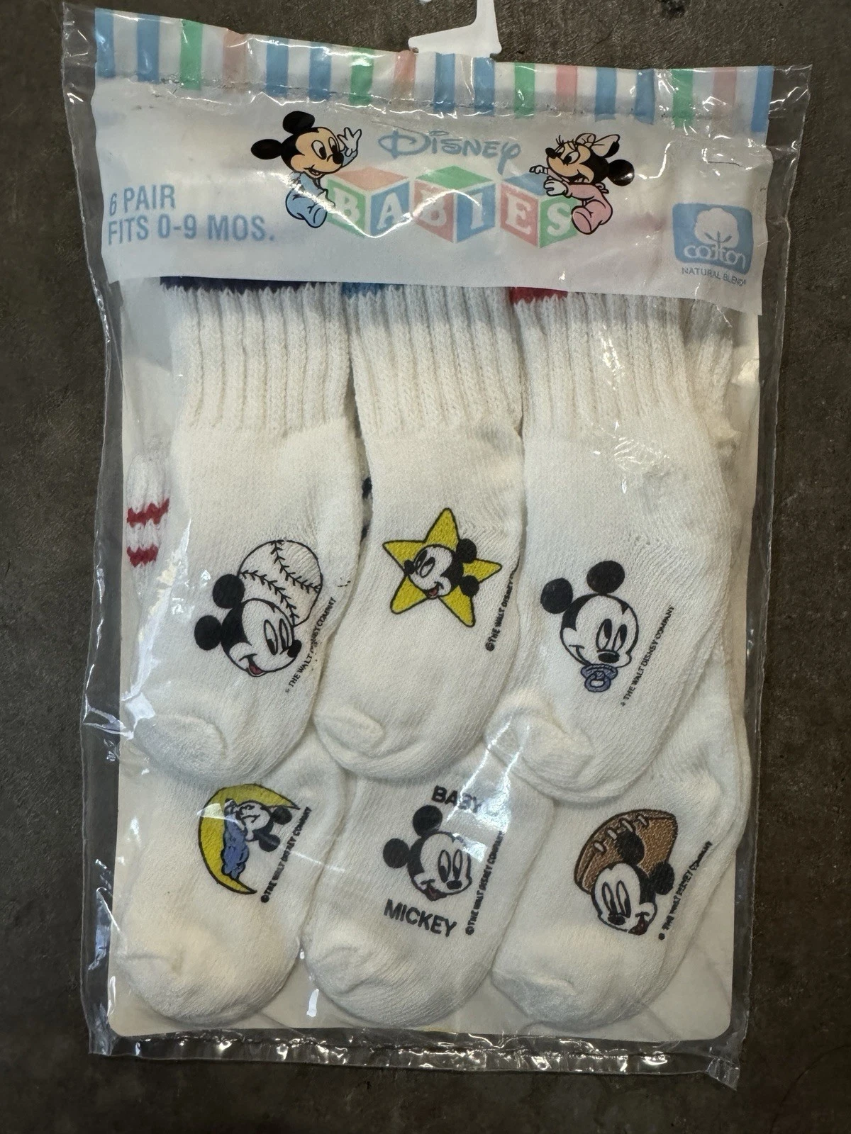 VINTAGE DISNEY BABIES MICKEY MOUSE SOCKS Fits 0-9 mon. NEW Made In USA 6 Pair
Opens in a new window