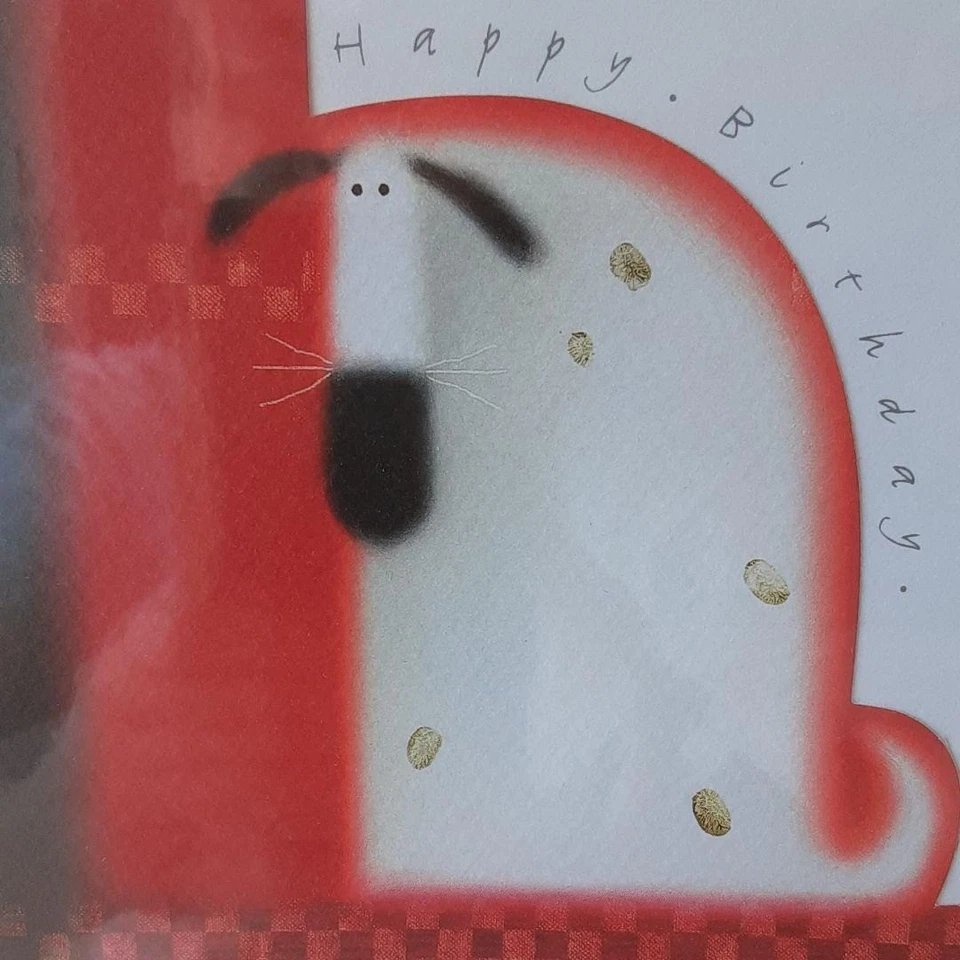 US DDP Govinder Nazran Happy Birthday Dog Art Print Greeting Card Framed Foto 2 de 3