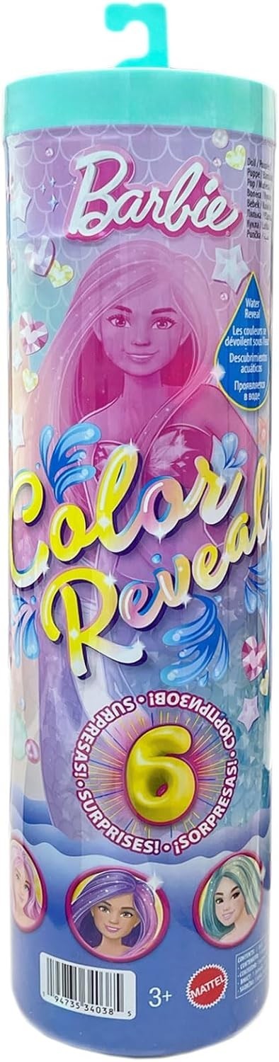 Barbie Mattel Colour Reveal Mermaid, 3 Surprise Bags, 4 Accessories JFV58