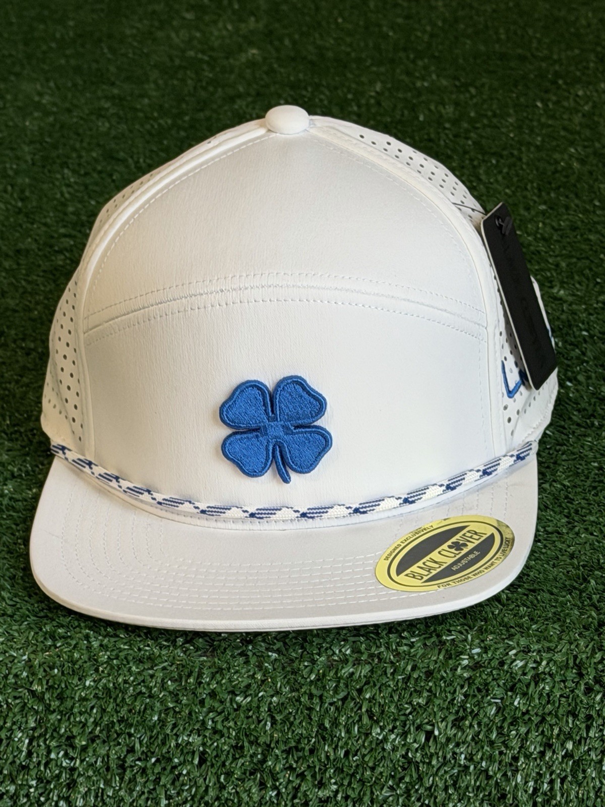 Live Lucky Golf Black Clover Doc Redman 4 Rope Hat Snapback Adjustable White New