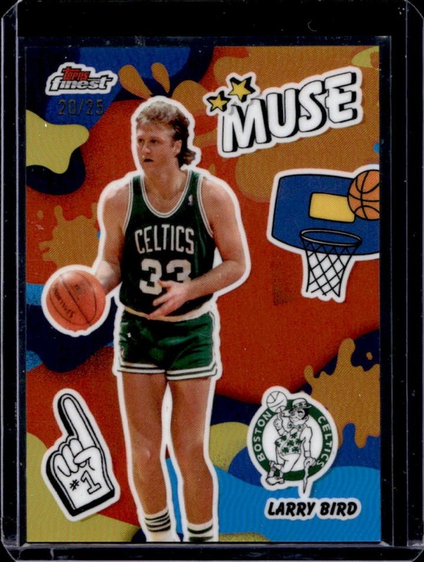 2025-26 Topps Finest Larry Bird Muse Orange Refractor #/25 Celtics