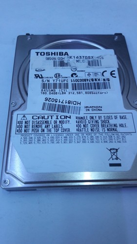 Toshiba MK1637GSX 160 GB SATA ** geprüft ** SMART ok 6520 h
