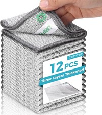 12Pcs Non-Scratch Wire Dishcloths, Multi-Surface Cleaning Rags