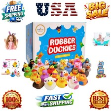 50-Count Assortment Rubber Duck Toy Duckies for Kids, Bath Birthday Gifts Bab...