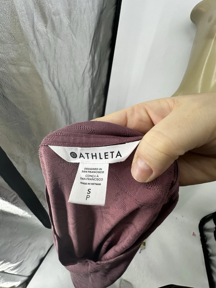 Regata Athleta feminina pequena essencial gola V em rosa tawny elástica sem mangas TS13 - Imagem 4 de 4