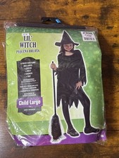 Lil  Wicked Witch Halloween Costume Black Gothic Dress Up Child Girls Sz L 12-14