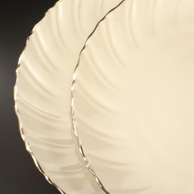 Lenox Weatherly BREAD PLATE Set of 3 Ivory with Platinum Trim Bone China Vintage
