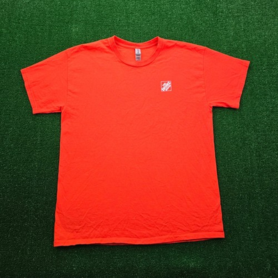 #ad The Home Depot Tshirt Mens Large Orange Short Sleeve Employee Uniform Work Wear $14.24