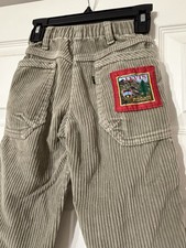Vintage Little Levi's Grey Corduroy Pants Adventure Patchwork RARE Boys 3T