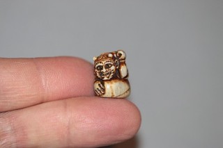Japanese Antique Netsuke Ojime Bead Button Oni Futen