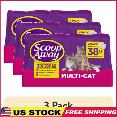 Multi Cat Clumping Litter Odor Control Super Absorbent Fresh Scent 38LB New