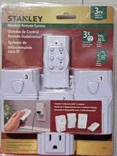 Stanley 3pk Wireless Remote System. Control 3 Devices With 1 Remote. 100ft Range