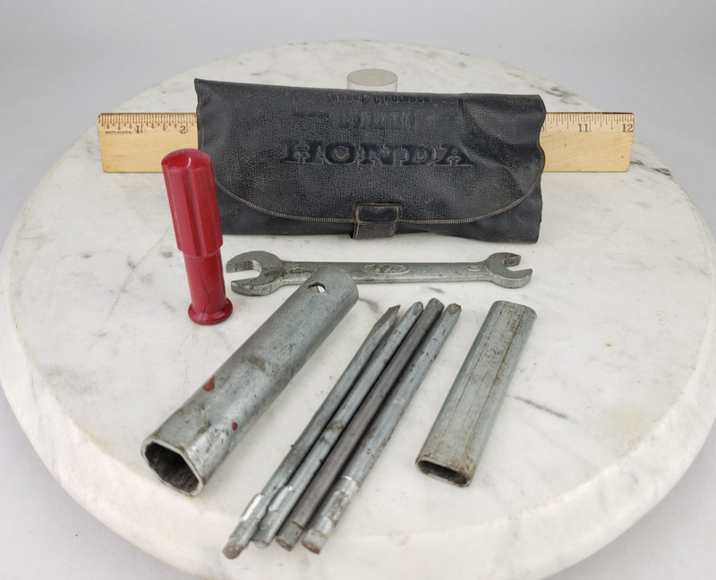 Vintage Honda OEM Motorcycle Tool Kit Wrenches Drivers Pliers & Pouch