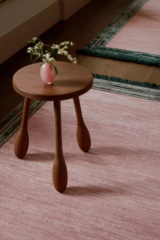 Premium Hand-Tufted 8x10 Wool & Viscose Rug Pink Modern Living Room Carpet - Image 3 of 4