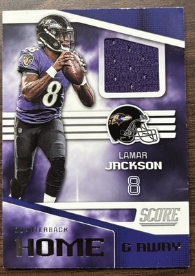 Panini 2019 Score Lamar Jackson Player-Worn Material #H-10 Ravens NFL