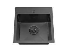18'' x 18'' Nano Drop in Single Bowl Bar Sink with strainer, Matte Black