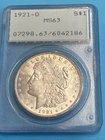 1921-D Morgan Silver Dollar PCGS MS63 Old Green Holder OGH