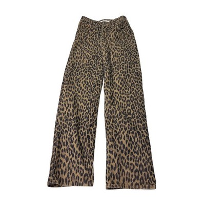 Levis Premium Big E Ribcage Straight Leopard Print Corduroy Pants Womens W25 L27