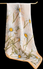 100 Silk 20" small square Scarf Women neckerchief Wrap floral yellow soft WY314