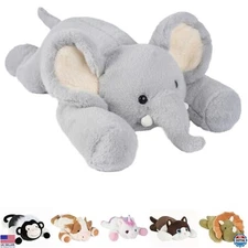 20.5" Weighted Elephant Plush Toy - Soft 3 lbs Stuffed Animal Pillow, Washable