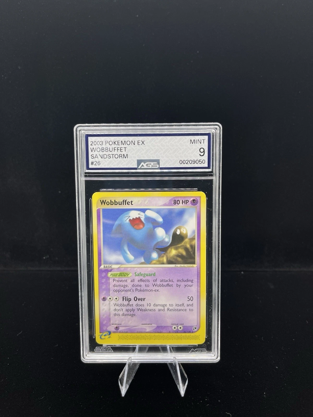 Pokemon Wobbuffet Ex Sandstorm Non Holo Rare #26 AGS 9