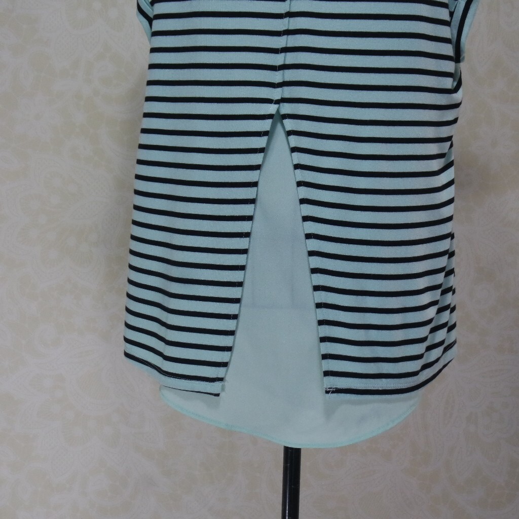 Apt.9 Blue Striped Split Layered Back Blouse - image 4